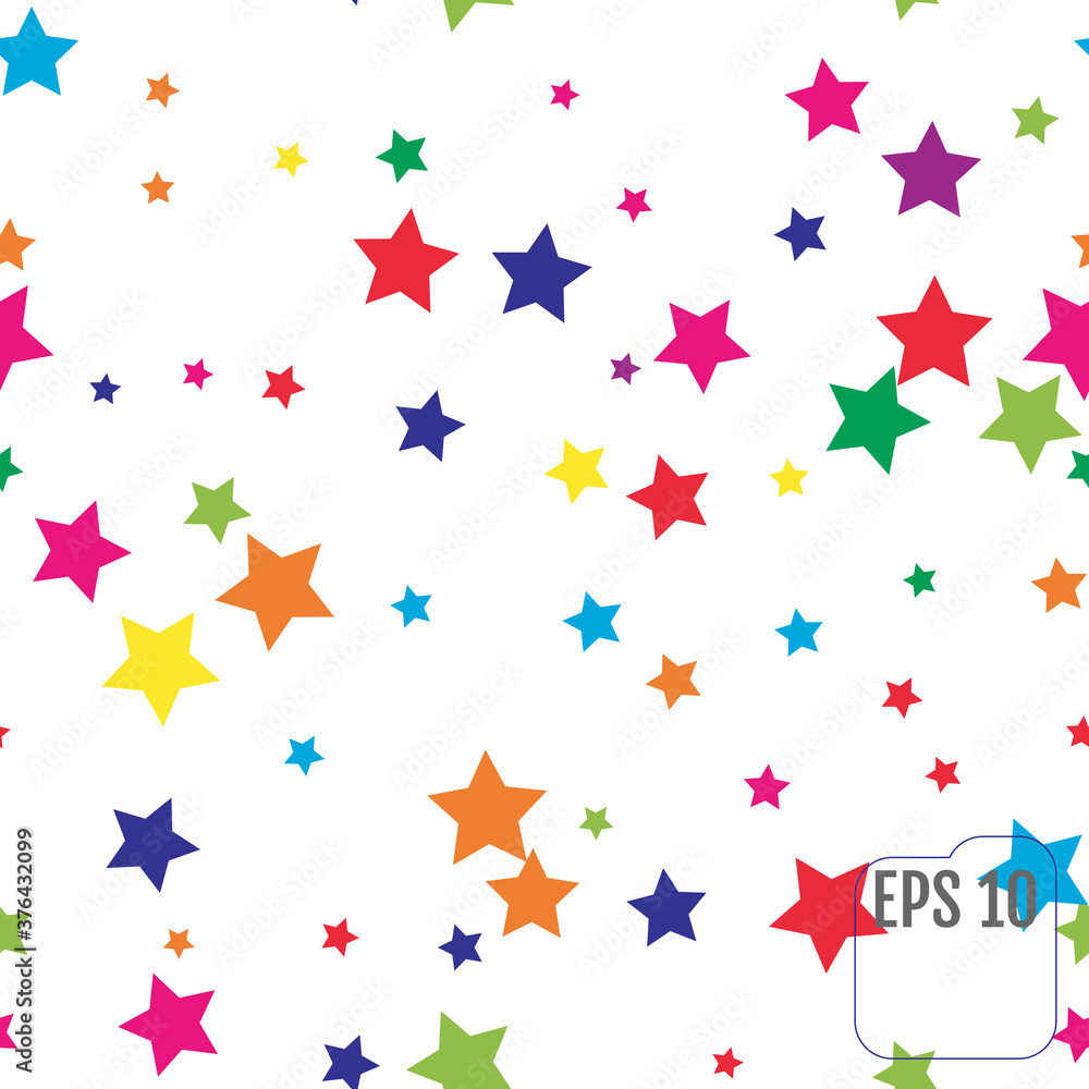 Seamless Pattern with Colorful Stars. Seamless Pattern with Colorful Stars.