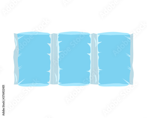 Big Air Cushion Pillow Bag Packing online deliviry. vector illustaion