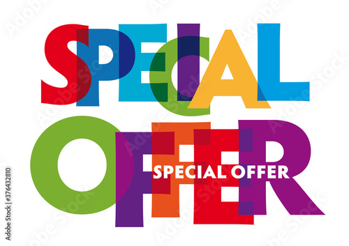 special offer - vector of stylized colorful font