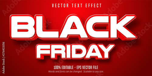 Black friday text, editable text effect