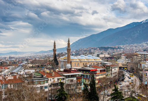 Bursa City view from Bursa Castle. Bursa is populer tourist destination in Turkey.