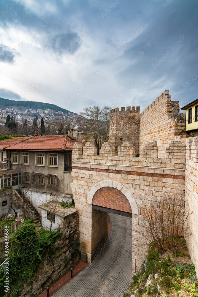 Yerkapi Gate of Bursa Castle. Bursa is populer tourist destination in Turkey.