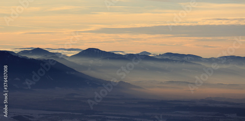 mist in valley at sunset © Pavlo Klymenko