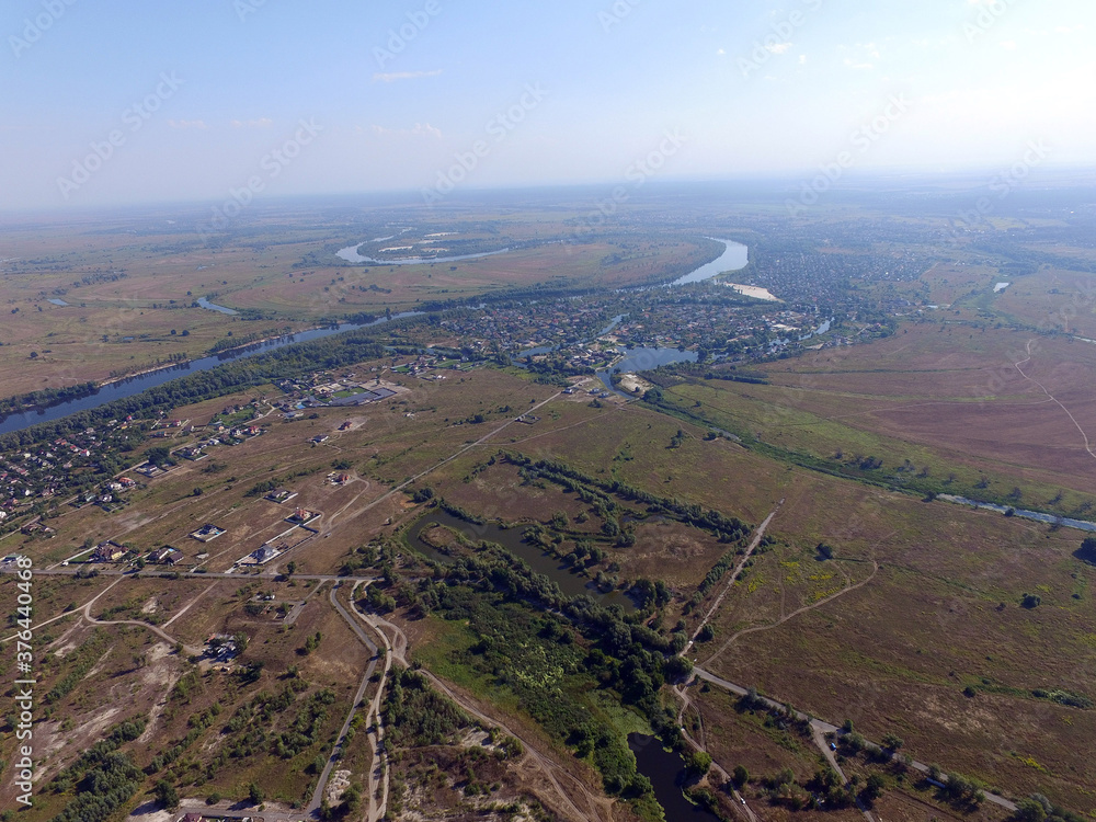 Aerial view of the saburb landscape (drone image). Near Kiev Aerial view of the saburb landscape (drone image). Near Kiev