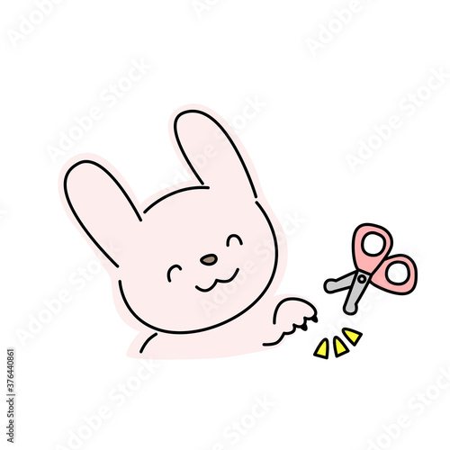ウサギの爪切りのイラスト