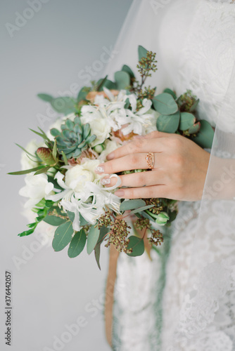 wedding bouquet in hands