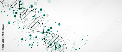 Science template, wallpaper or banner with a DNA virus molecules.  Vector illustration.