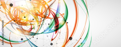 Abstract swirling colored background for design works. Futuristic geometric composition.