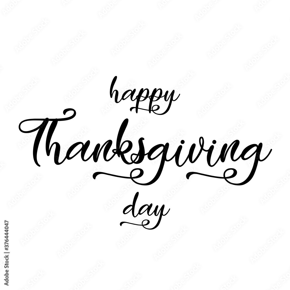 Happy Thanksgiving day lettering. Vector illustration.