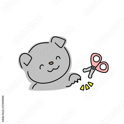 犬の爪切りのイラスト
