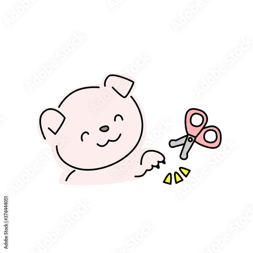 犬の爪切りのイラスト