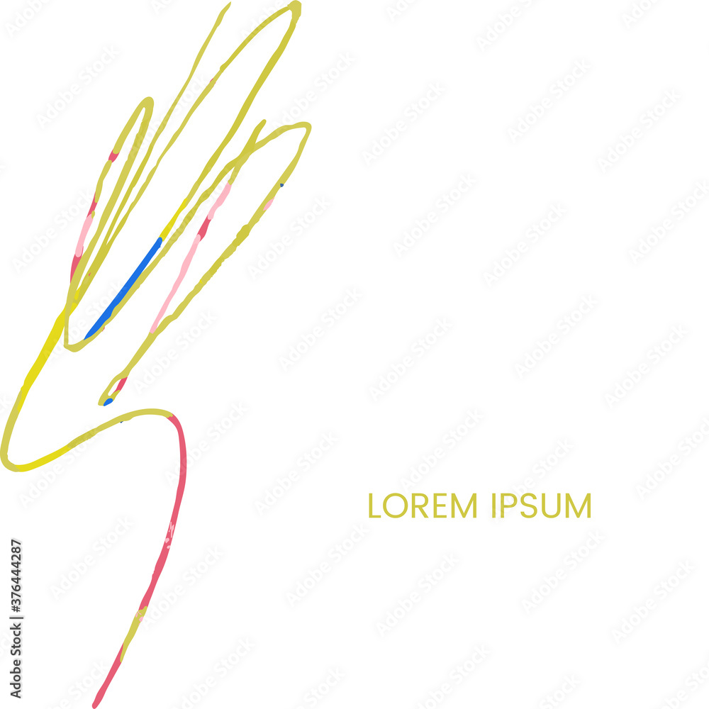 Fototapeta premium Vector abstract template. Hand draw frame. Use it as invitation, greeting card, poster, banner, Social Media design post, flyer, cover, placard, brochure and other graphic design