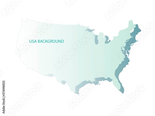 Geographic Map of the United States of America with blue gradient texture. The shape of America s borders. Air Nature system.