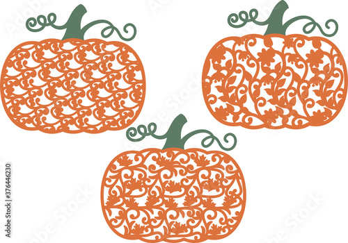 Patterned Pumpkins Lace Pumpkin Thanksgiving Day Halloween