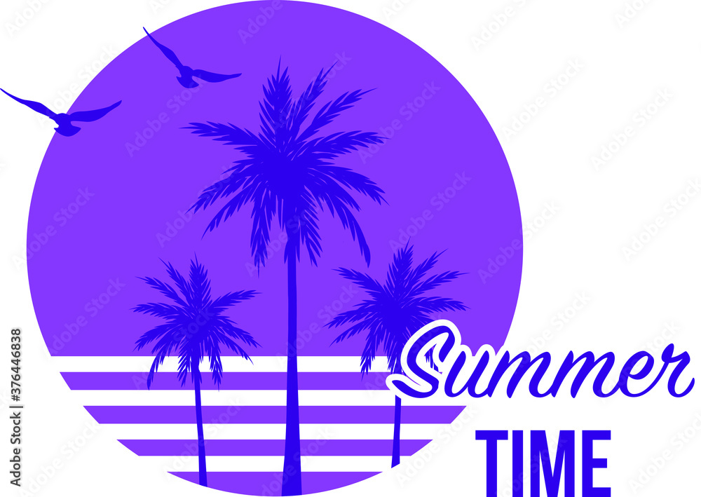 Summer Time T-shirt Print Design in Miami Good Vibes