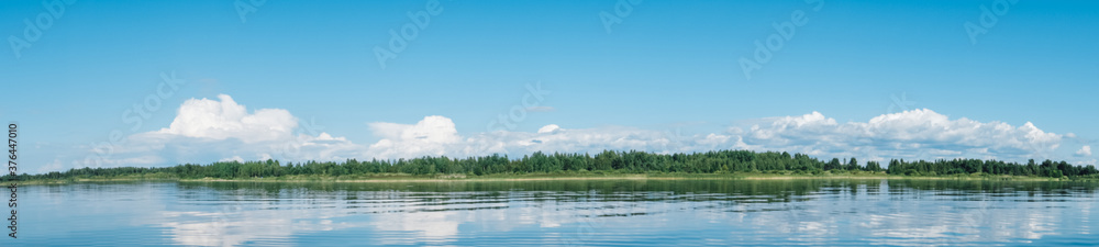The beautiful landscape of big blue lake.