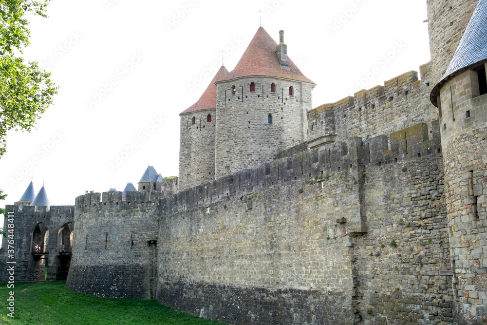 The medieval castle Cité de Carcassonne in Occitanie, France