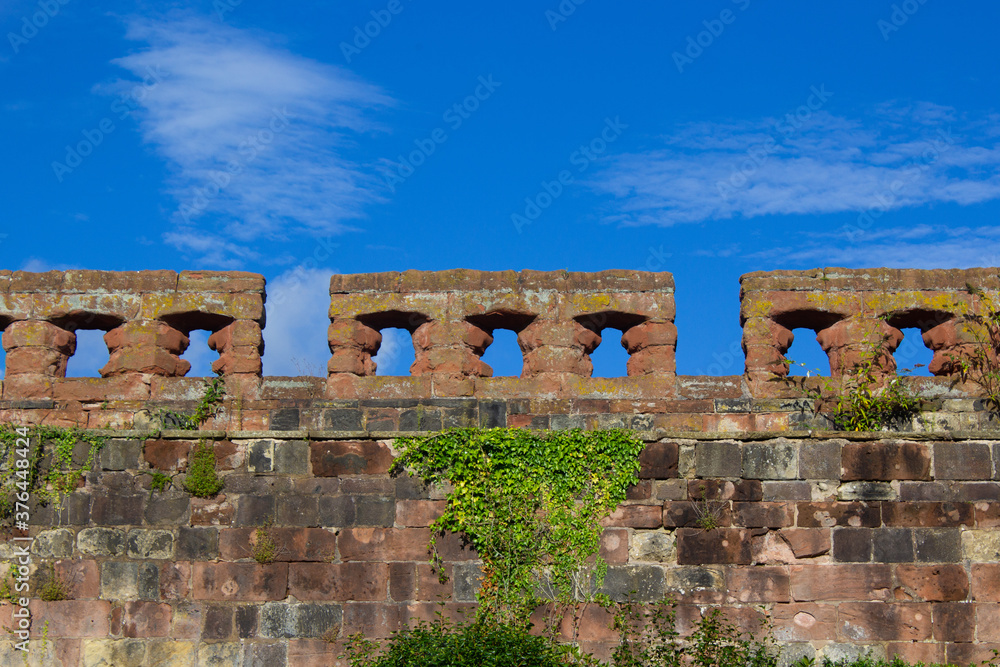Shrewsbury castle wall ramparts