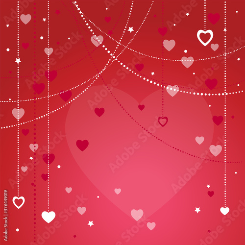 Valentine's day card with hearts. (ID: 376449019)