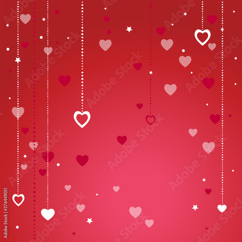 Valentine's day card with hearts and stars. (ID: 376449051)