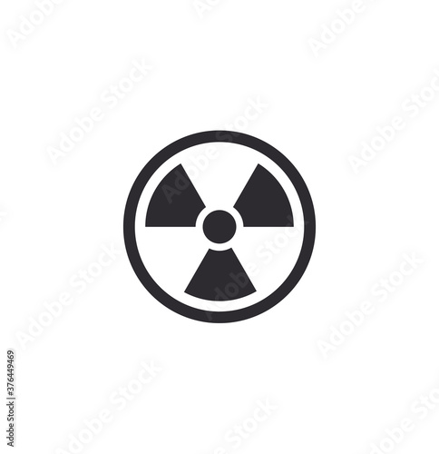 Radiation symbol. Vector icon. Radiation sign. Nuclear threat. Hazardous radiation. Danger sign. Nuclear reactor. Nuclear fuel. Danger warning icon. Nuclear safety. Radioactive waste. Alert sign.