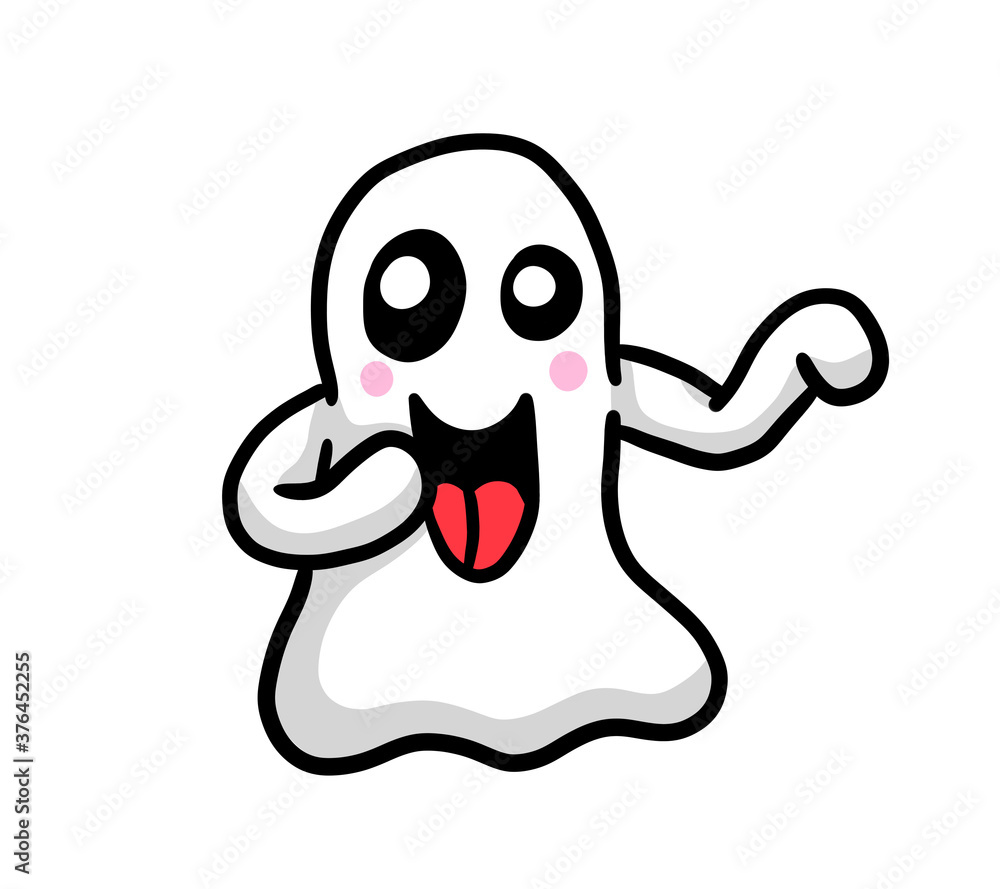 Adorable Stylized Happy Ghost Adorable Stylized Happy Ghost