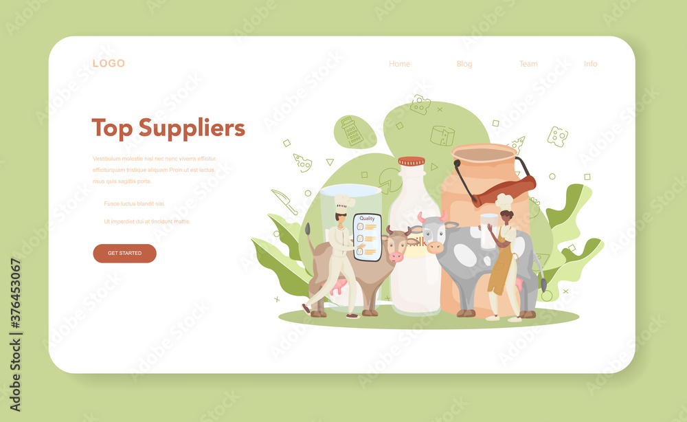 Fototapeta premium Cheese maker web banner or landing page. Professional chef