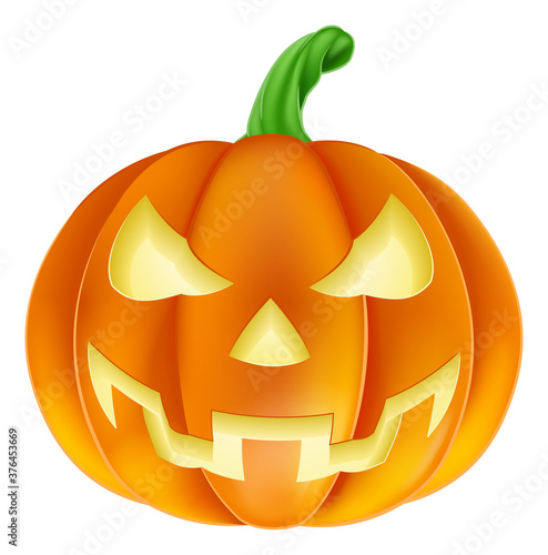 A pumpkin Halloween carved jack o lantern cartoon