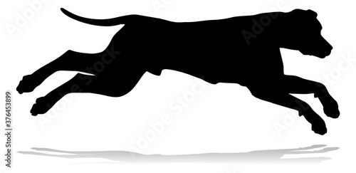 A detailed animal silhouette of a pet dog