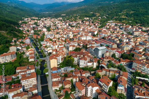 Aerial view of Florina city in northern Greece