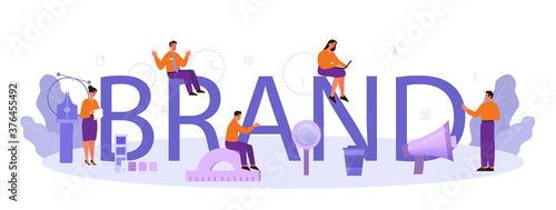 Brand typographic header. Marketing specialist create unique