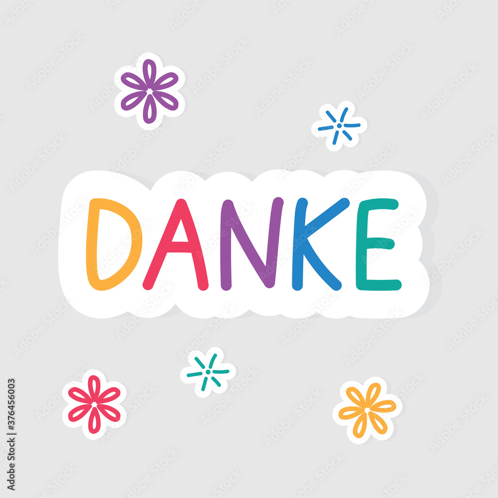 thank you in german concept- vector illustration