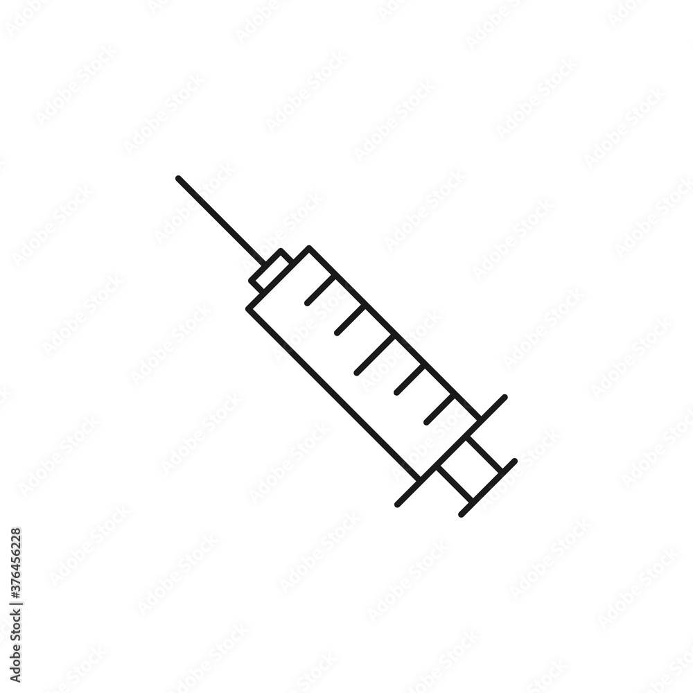 Syringe line icon illustration isolated on the white background Syringe line icon illustration isolated on the white background