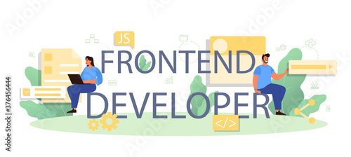 Frontend developer typographic header. Website interface design