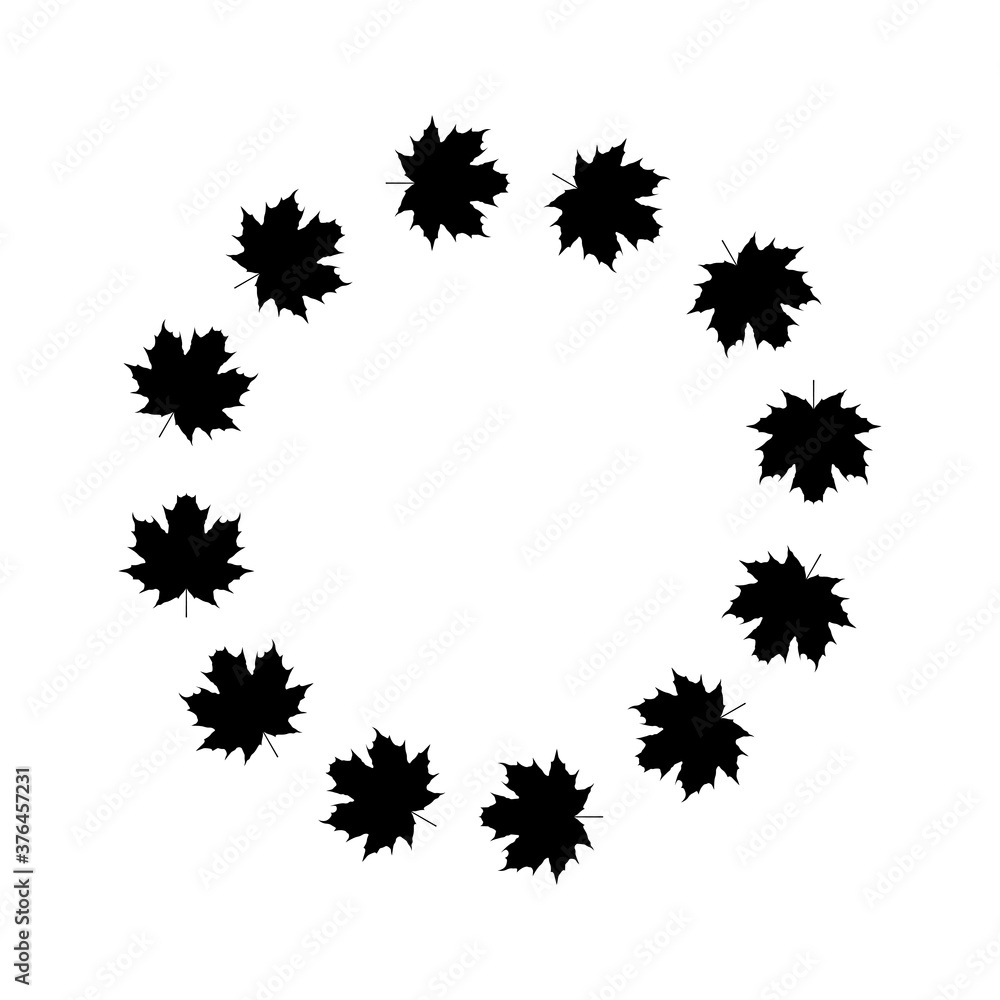 wreath foliage maple Black sign icon. Vector illustration eps 10 wreath foliage maple Black sign icon. Vector illustration eps 10