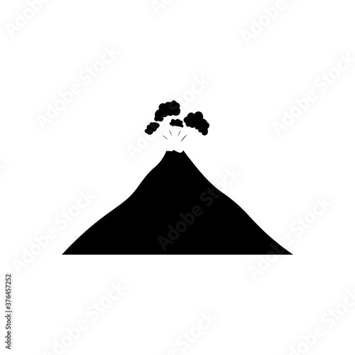 Volcano black sign icon. Vector illustration eps 10