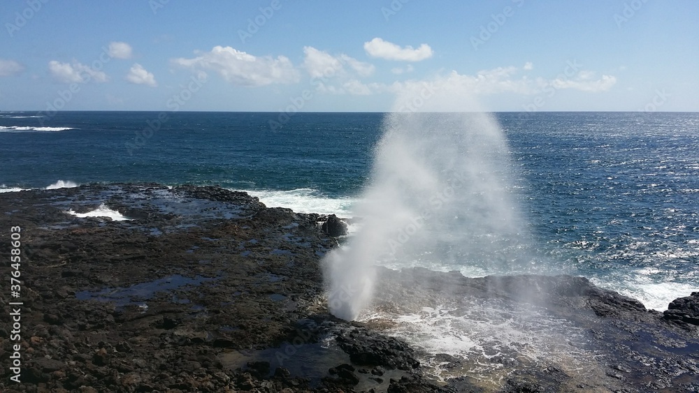 Hawaii ocean and blow hole