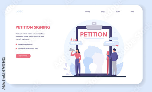 Petition web banner or landing page. Collective public appeal