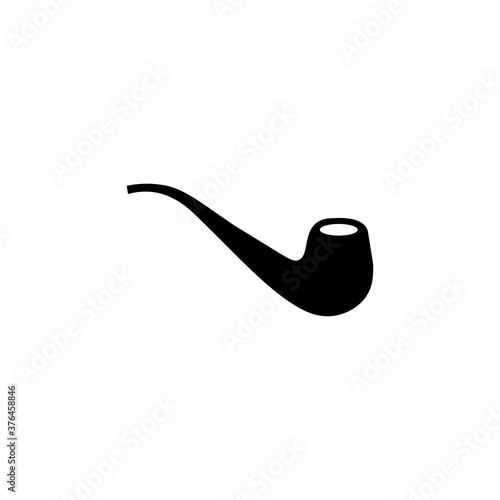 Antique smoking pipe black sign icon. Vector illustration eps 10