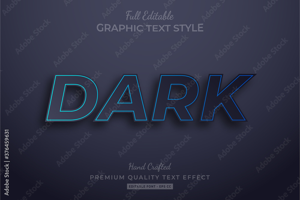 Fototapeta premium Dark Editable Text Style Effect Premium