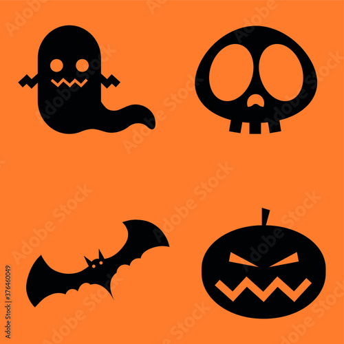 Halloween autumn holidays stickers set