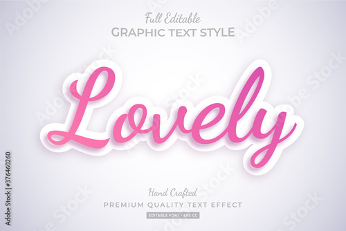 Lovely Pink Editable Text Style Effect Premium