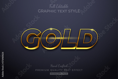 Gold Elegant Editable 3D Text Style Effect Premium