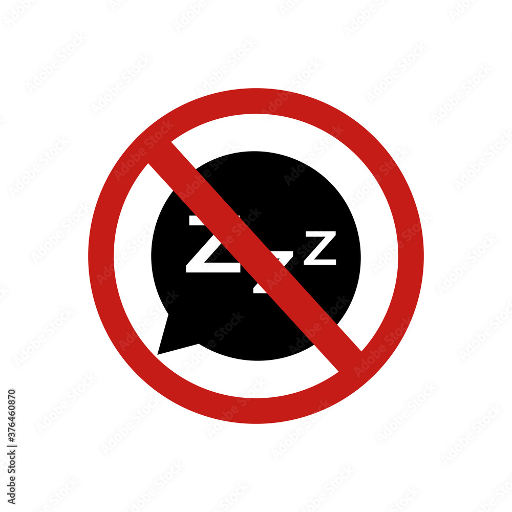 icon forbidden sleep sign. Vector illustration eps 10 icon forbidden sleep sign. Vector illustration eps 10