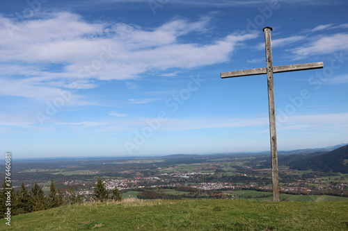 Cross on Blomberg Mountain, Bad Tölz, Upper Bavaria, Germany