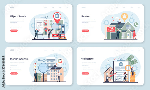 Qualified real estate agent or realtor web banner or landing page