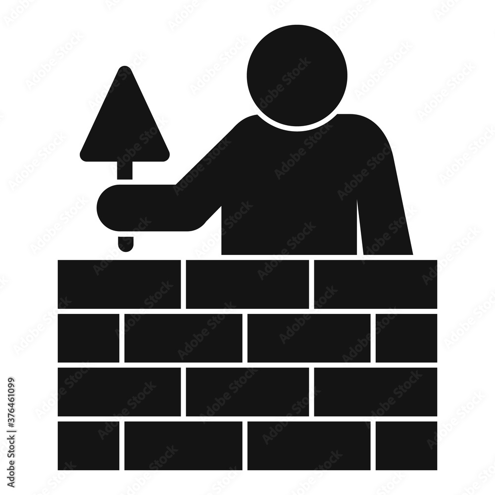 Tiler brick wall icon. Simple illustration of tiler brick wall vector icon for web design isolated on white background Tiler brick wall icon. Simple illustration of tiler brick wall vector icon for web design isolated on white background