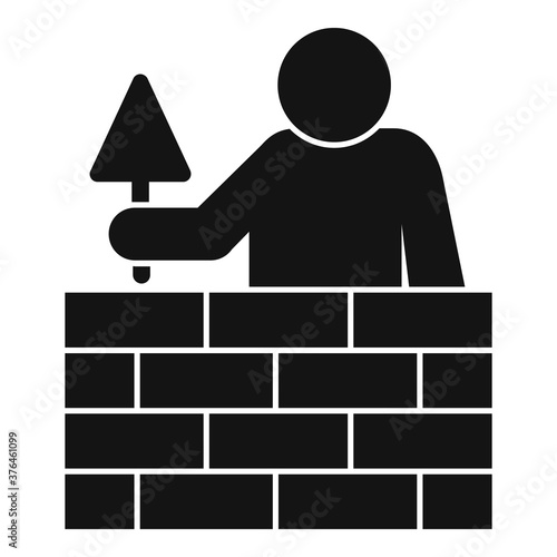 Tiler brick wall icon. Simple illustration of tiler brick wall vector icon for web design isolated on white background