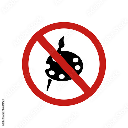 icon forbidden paint sign. Vector illustration eps 10