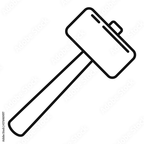 Tiler sledge hammer icon. Outline tiler sledge hammer vector icon for web design isolated on white background